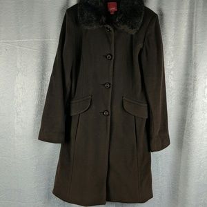 Esprit *S* BROWN Coat faix fur Collar